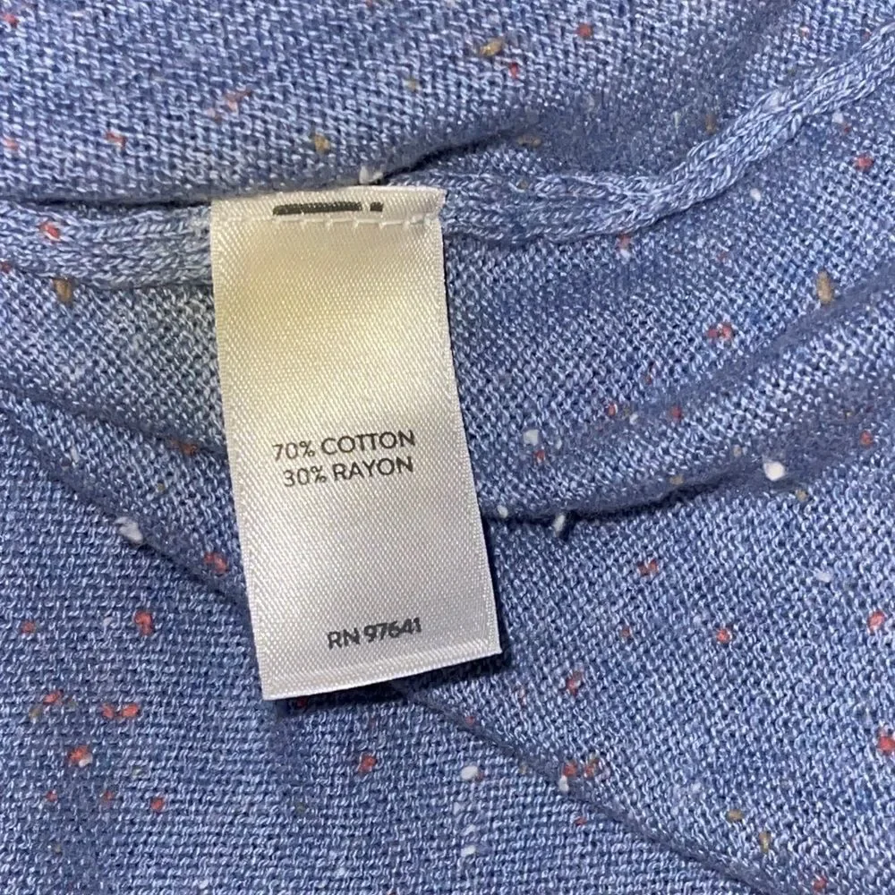 J. Jill Light Blue V-Neck Long Sleeve light sweater shirt Small bottom side